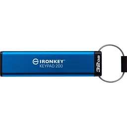 Флеш-накопичувач Kingston USB3.2 32GB IronKey Keypad 200 Type-A Blue (IKKP200/32GB) - мініатюра 2