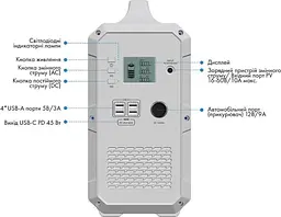 Зарядна станція BLUETTI PowerOak EB240 / 1000 Вт / 2400 Вт/ч / Li-Ion (EB240) UA U1 - мініатюра 2