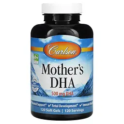 Жирні кислоти Carlson Labs Mother's DHA 120 капсул - мініатюра 2