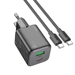Адаптер мережевий Hoco Type-C to Type-C cable Almighty charger N41 |1USB/1Type-C, 20W/3A, PD/QC| - мініатюра 2