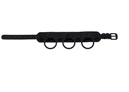 Нашийник чорний шкірзам 3 кільця великих Афродіта Нашийник Чор 3кільця 102567 - мініатюра 2