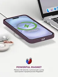 Силиконовый чехол с MagSafe для Apple iPhone 16, ICON2 MagCase, бордовый, противоударный, панель с мягкой подкладкой, защита всего корпуса, поддержка беспроводной зарядки, совместим с защитными стеклами и пленками, ArmorStandart (ARM81312) - мініатюра 9