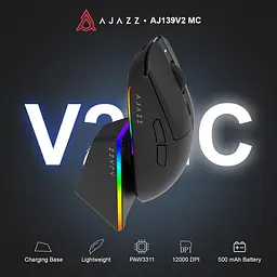 Мишка бездротова AJAZZ AJ139 V2 MC Миша комп'ютерна із зарядною док-станцією / 2.4G / Bluetooth / USB Black (19578) - мініатюра 2