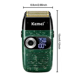 Електробритва бездротова Kemei KM-2027 / Професійний акумуляторний шейвер з дисплеєм - мініатюра 5