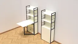 Стіл книжка з етажеркою Практик 2 Ferrum-decor 1555x640x990 Чорний метал ДСП Біле 16 мм (FRD-104625) - мініатюра 5
