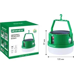 Кемпінговий ліхтар NEWVEW NV-E972 50W із сонячною панеллю, 2400mAh, Green (NWVW-NV-E972-GN) - мініатюра 4