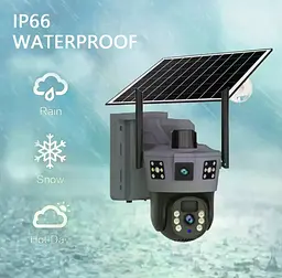 4G-камера TP18 360° чорна • Вулична автономна IP-камера Solar PTZ 6 Мп із SIM-картою, сонячною панеллю та V380 Pro - мініатюра 4