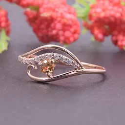 Каблучка з червоного золота з цитрином 16 K-0126