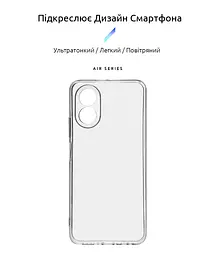 Прозрачный чехол для OPPO A38 4G/A18 4G с защитой камеры, тонкий, силиконовый, бесцветный, ударопрочный, противоударный бампер с закрытой камерой, ArmorStandart (ARM71037) - мініатюра 2