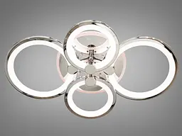 LED-люстра з диммером і кольоровою підсвіткою, колір хром, 100W - мініатюра 3