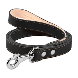 Повідець для собак Collar подвійний з прошивкою Ш 14 мм Д 122 см чорний (04521)