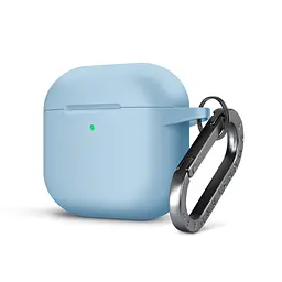 Силіконовий чохол для навушників Apple AirPods 4, Hang Case, блакитний, ультратонкий захисний кейс товщиною 2 мм, захист від подряпин, пилу та ударів, компактний, з карабіном для кріплення, ArmorStandart (ARM81283)