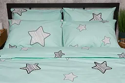 Комплект постільної білизни Moon&Star Бязь Gold Люкс Child Stars євро 200х220 наволочки 4х50х70 - мініатюра 3