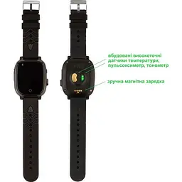Дитячий водонепроникний смарт-годинник AmiGo GO005 4G WIFI Thermometer Black [59321] - мініатюра 4
