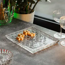 Блюдо для закусок Lirmartur скляне 24,5*20,5*2 см, hexagon Yiwu HP-YH-38 - мініатюра 4