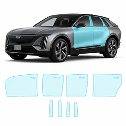 Антигравійна захисна бронеплівка за лекалами для Cadillac Lyriq EV 2022- зони дверей і стійки вікон