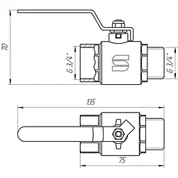 Кран кульовий прямий Selba 3/4″ ЗВ КР SL1505 - мініатюра 5