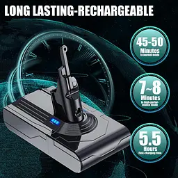 Посилений акумулятор EGR 7000 мА·год для Dyson V8 із комплектом фільтрів - мініатюра 7