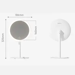 Зеркало для макияжа Xiaomi DOCO LED Beauty Sunlight Small Mirror Standard Edition Simple білий - мініатюра 3