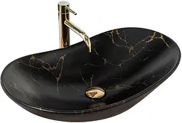 Умивальник Rea Royal 36x60,5 black marble mat (REA-U7478), Матова