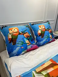 Постільна білизна Minecraft №3 комплект 3D мікросатин полуторний наволочки 70×70 см - мініатюра 7