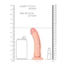 Фалоімітатор RealRock Curved Realistic Dildo 6" 15,5 см (тілесний) - мініатюра 9