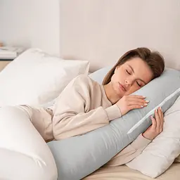 Подушка Sonex Basic Flex для вагітних та відпочинку П-подібна антиалергенна 135x68x25 сіра (SO102581) - мініатюра 7