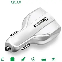 Автомобільний зарядний пристрій No Brand CWa 2USB Type-C PD35W QC 3.0 White (44050554) - мініатюра 6