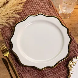 Блюдо сервірувальне порцелянове Antique White 30 см Yiwu HKPP-12 - мініатюра 2