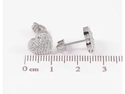 Сережки Xuping TTM Stainless Steel Родій пусети "Сердечка з кристалами" 284009 - мініатюра 2