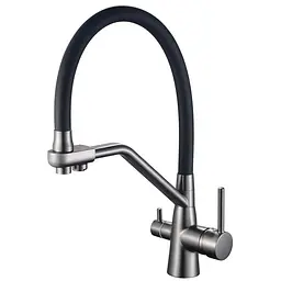 Змішувач для кухні на дві води Mixxus Premium Senna 021 graphite MI6827 Графіт