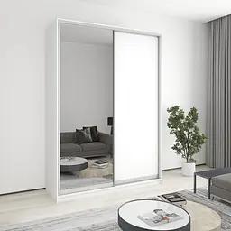 Шафа-купе дводверна MebelStar Стандарт AL ДСП/Дзеркало 170x60x240 см Аляска білий (MBS-3733)