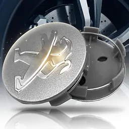 Ковпачки маточини на литі диски Peugeot 60 / 57 мм Сірі 1 шт (9639098380)