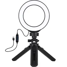 Кільцева USB LED лампа Puluz PKT3058B 4.7"+ штатив 12 см