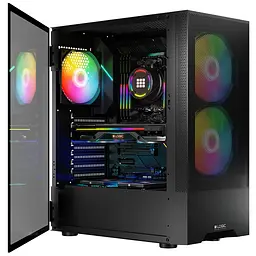 Корпус LogicConcept ARYA MESH+GLASS ARGB fans 2x140mm+1x120mm BLACK без БЖ ATX - мініатюра 8