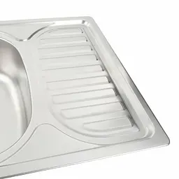 Кухонна мийка з нержавіючої сталі Platinum декор 6642 (0,8/180 мм), R, Decor - мініатюра 10