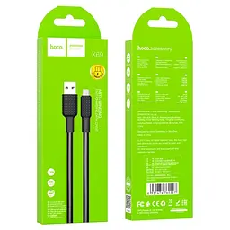 Кабель Hoco X69 Pisces Cable USB to MicroUSB 2,4A 1m Black - White - мініатюра 2