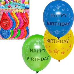 Повітряна кулька-гігант "Happy birthday" 11-99, 20 штук 8 г/м² - мініатюра 2