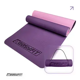 Килимок для йоги та фітнесу EasyFit TPE+TC 6мм двошаровий фіолетовий-рожевий (EF-1924-VP)