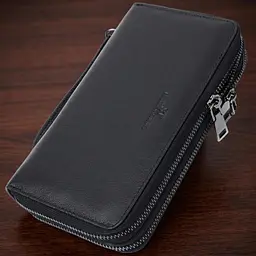Стильний чоловічий клатч на два відділення із натуральної шкіри ST Leather 22700 чорний - мініатюра 1