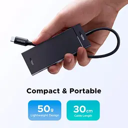 USB-Хаб Ugreen USB-хаб CM806 5-in-1 Port Black (55334) - мініатюра 4