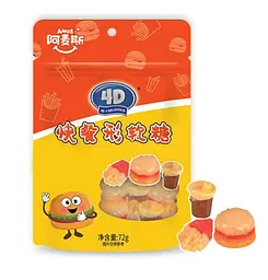 Желейні цукерки Amos 4D Fast Food Assorted Flavor 72г - мініатюра 2
