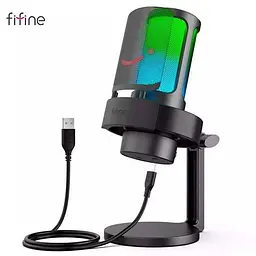 Мікрофон Fifine AmpliGame A8 USB з RGB підсвіткою, чорний
