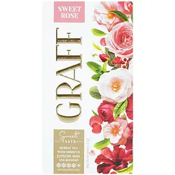 Чай трав’яний Graff Солодка роза/Sweet Rose з квітів гібіскуса, троянди та шипшини 20 шт. x 1.5 г - мініатюра 2