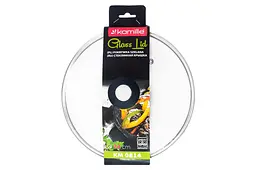 Кришка скляна з ручкою для кухонного посуду Kamille 20 см чорна - мініатюра 3