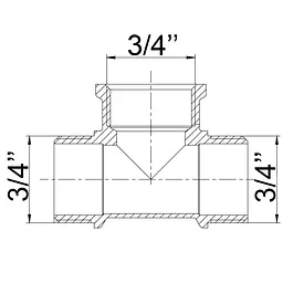 Трійник латунний 3/4″ЗР х 3/4″ВР х 3/4″ЗР ливарний 658Б 000016589 - мініатюра 4