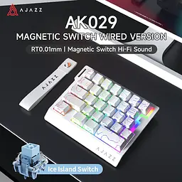 Ігрова дротова магнітна клавіатура Ajazz AK029 / Ice Island Switch / White Lines - мініатюра 6