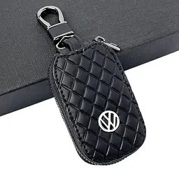 Автомобільна ключниця-чохол для ключів із логотипом Volkswagen ромб, чорний