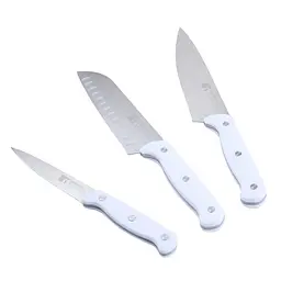 Набір ножів Bergner Naturally з підставкою білий зі сріблястим (BG-39245-WH) - мініатюра 2