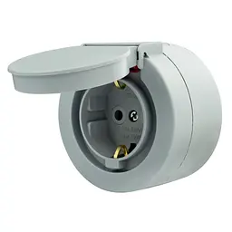 Розетка Ovivo Electric xOne з заземленням та кришкою сіра - мініатюра 5